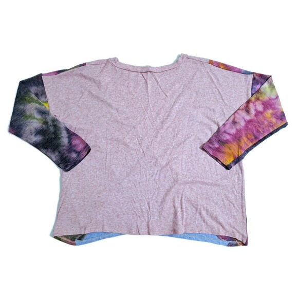 Haptics by Holly Harper Top Shirt Size 1X Tiedye Colorblock Rainbow Multicolor - Picture 5 of 8